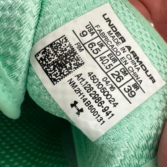 Under Armour Speedform Sneakers Running Shoes Womens Size 9 Grey Teal Athletic - Picture 4 of 12